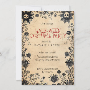Spooky Flowers kids Halloween Party Invitation