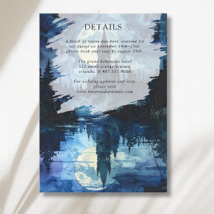 Spooky Forest Castle Moonlake Wedding Details Enclosure Card