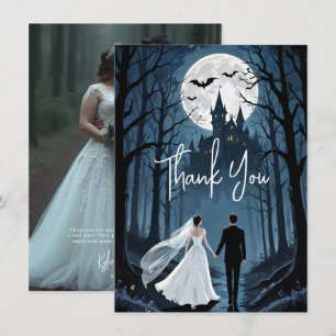 Spooky Forest Haunted Castle Wedding TLW26 Thank You Card
