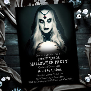 Spooky Fortune Teller Halloween Costume Party Invitation