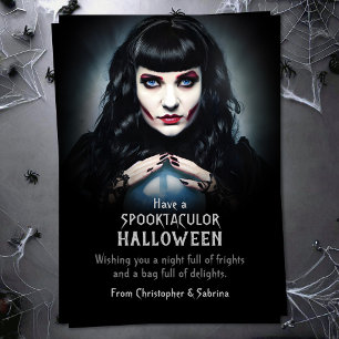 Spooky Fortune Teller Halloween Greeting Holiday Card