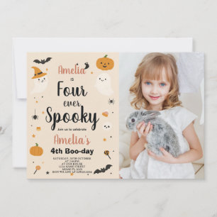 Spooky Four Ever Kids Halloween Birthday Invite