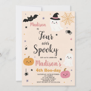 Spooky Four Kids Halloween Birthday Invitation