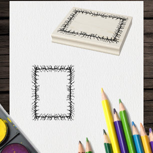 Spooky Frame of Barbed branches for Crafts Rubber Stamp