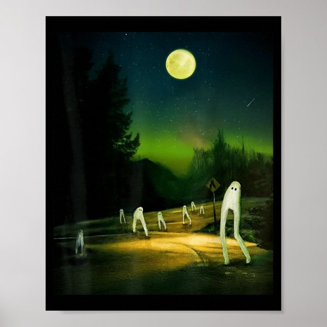 Spooky Fresno Nightcrawler Sighting Cryptid Poster (Front)