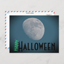 Spooky Full Moon Halloween Postcard