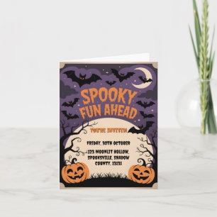 Spooky Fun Ahead Halloween Party  Invitation