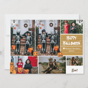 Spooky Fun Family Halloween 6 Photo Collage Grid Holiday Card