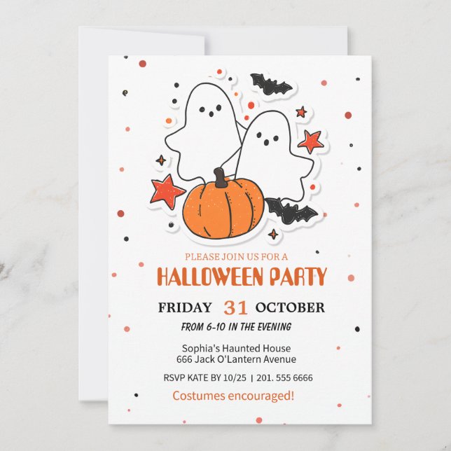 Spooky Fun Halloween Costume Party Invitation (Front)
