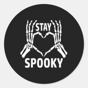 Spooky Fun Skeleton Hands Pocket Heart Halloween C Classic Round Sticker