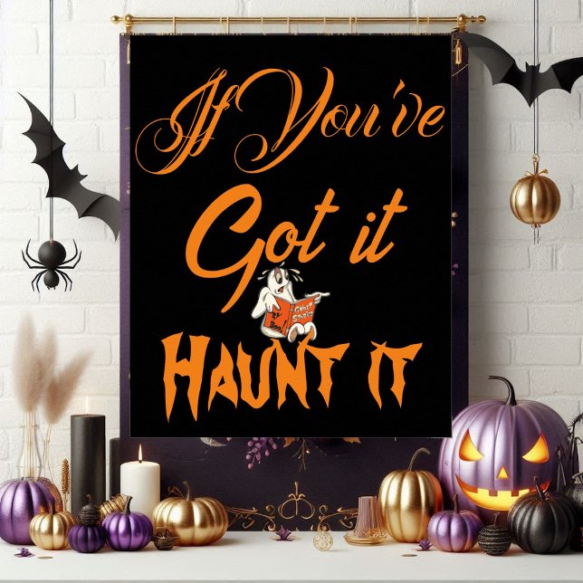 Spooky Funky Quote Halloween Ghost Party Poster  (Spooky Funky Quote Halloween Ghost Party Poster)
