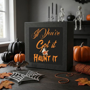 Spooky Funky Quote Halloween Ghost Party Scary Square Sticker