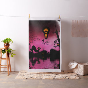 Spooky, funny halloween design fabric