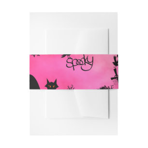 Spooky, funny halloween design invitation belly band
