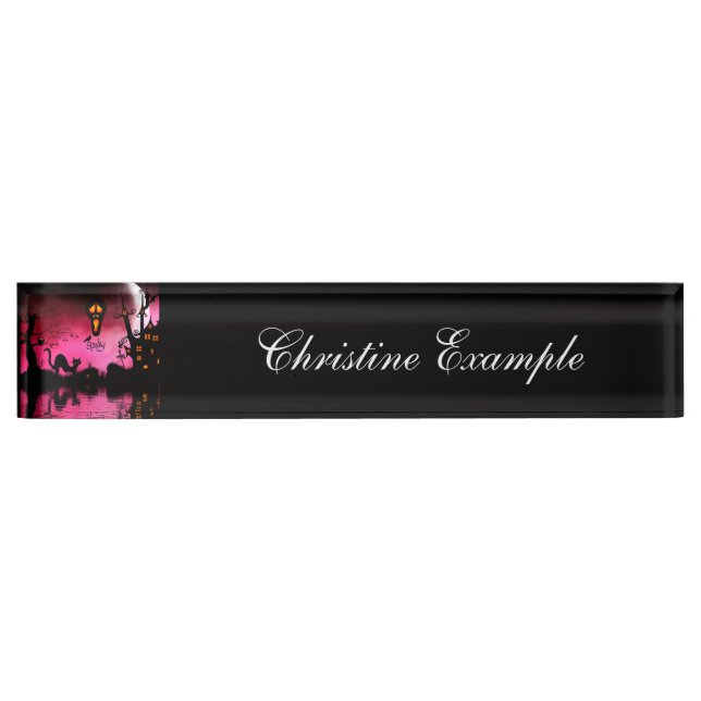 Spooky, funny halloween design nameplate (Front)