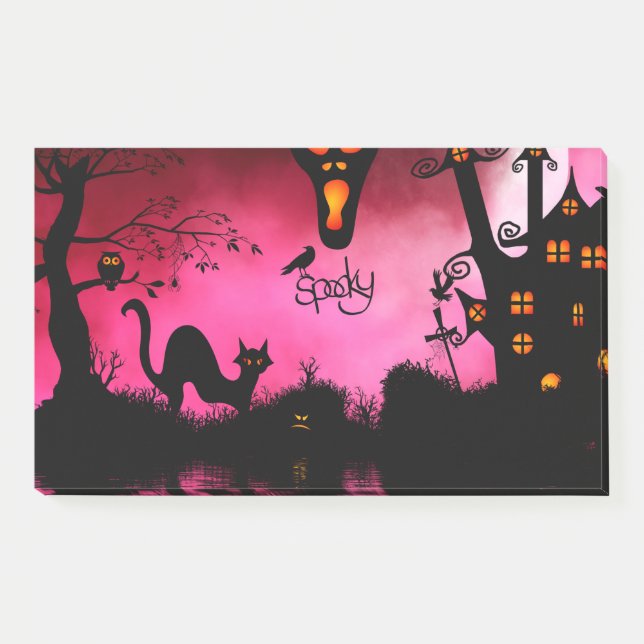 Spooky, funny halloween design post-it notes (Front)