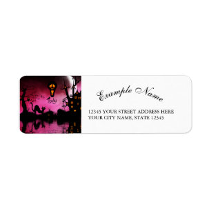 Spooky, funny halloween design return address label