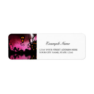Spooky, funny halloween design return address label