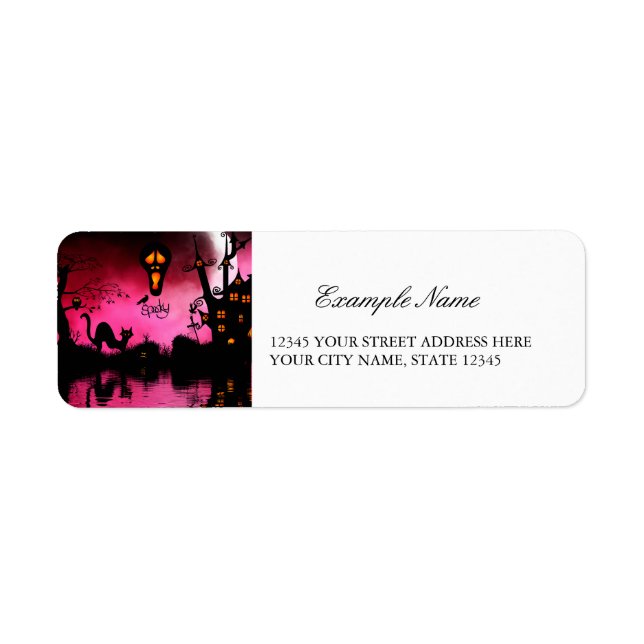 Spooky, funny halloween design return address label (Front)