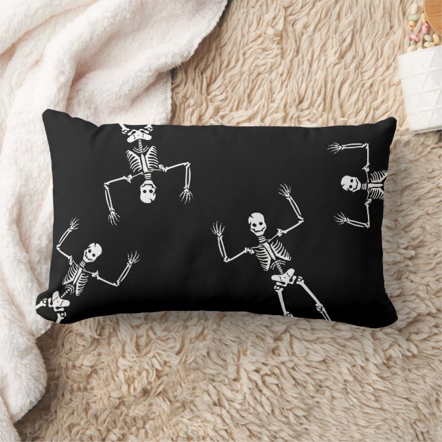 Spooky Funny Skeletons Halloween  Lumbar Cushion (Blanket)