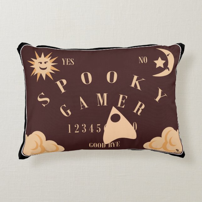 Spooky Gamer Fun Boardgame Illustration Decorative Cushion (Front)