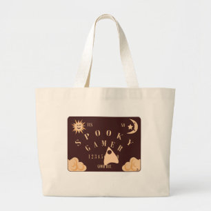 Spooky Gamer Fun Boardgame Slogan Large Tote Bag