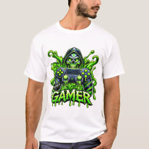 Spooky Gaming – Halloween Gamer Ghost Controller T-Shirt