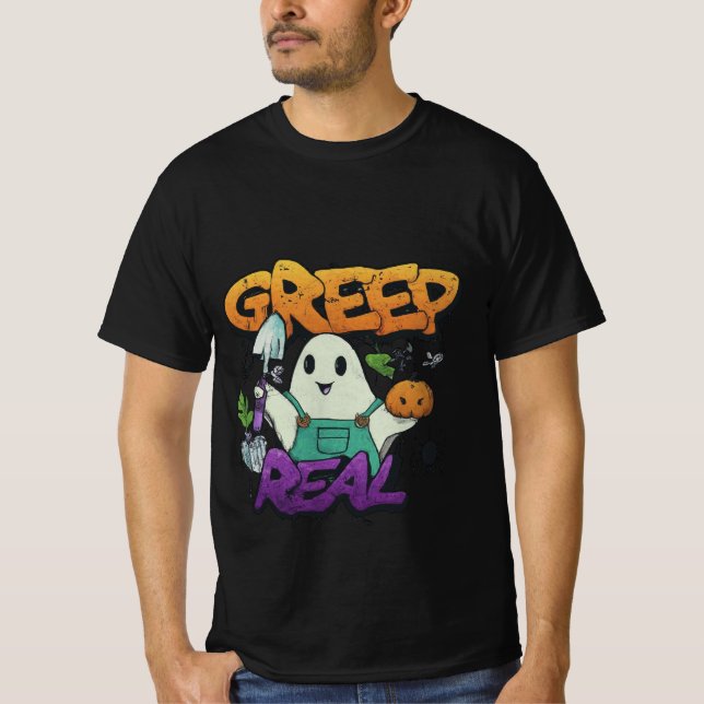 Spooky Garden Ghost T Shirt (Front)