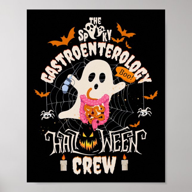 Spooky Gastroenterology Halloween Crew Endo Tech G Poster (Front)