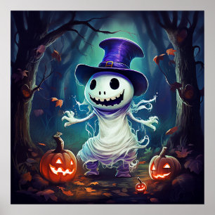 Spooky Ghost Art Poster