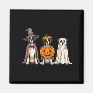 Spooky Ghost Boxer Dog Lover Pumpkin Halloween Magnet