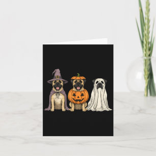 Spooky Ghost Bullmastiff Pumpkin Halloween Dog Card