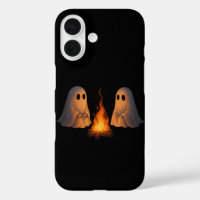 Spooky Ghost Campfire Night Forest Art - Halloween