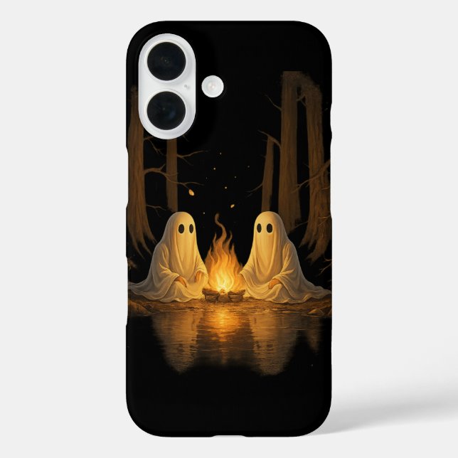 Spooky Ghost Campfire Night Forest Art - Halloween Case-Mate iPhone Case (Back)