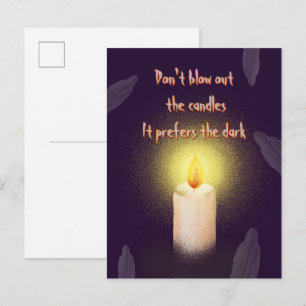 Spooky Ghost & Candle Halloween  Holiday Postcard