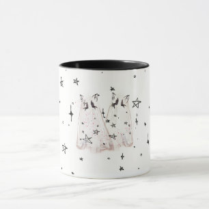 Spooky Ghost Cat Mug "Punk Stars"
