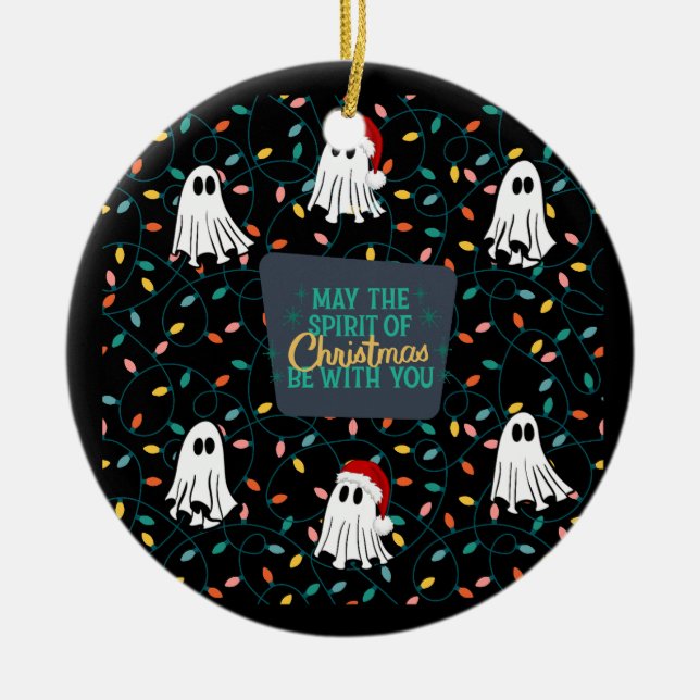 Spooky Ghost Christmas Ornament (Front)