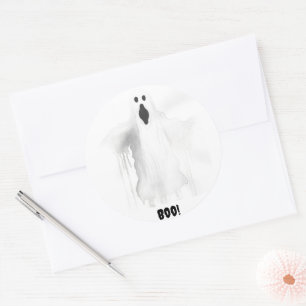 Spooky Ghost Classic Round Sticker