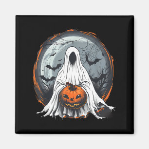 Spooky Ghost Costume Pumpkin Bats Spider Web Magnet