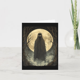 Spooky Ghost Costume Vintage Gothic Halloween Card