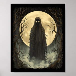 Spooky Ghost Costume Vintage Gothic Halloween Poster
