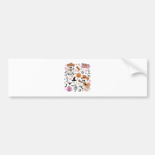 Spooky Ghost Cowboy Cute Halloween Boo Western Ret Bumper Sticker
