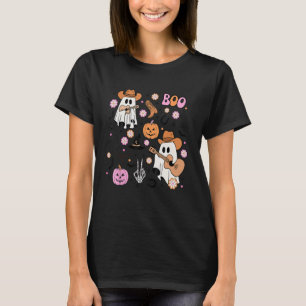 Spooky Ghost Cowboy Cute Halloween Boo Western Ret T-Shirt