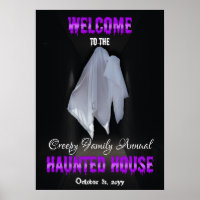 Spooky Ghost Dark Hallway Haunted House Welcome