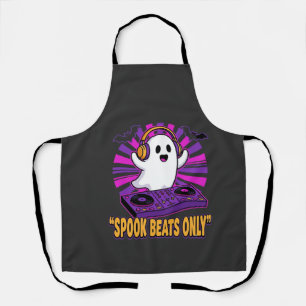 Spooky Ghost DJ Halloween Beats Design_1 Apron