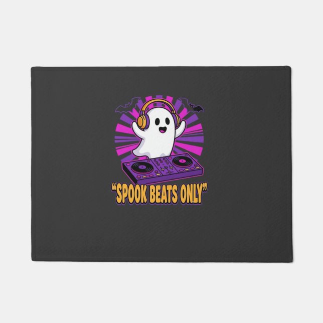 Spooky Ghost DJ Halloween Beats Design_1 Doormat (Front)