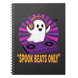 Spooky Ghost DJ Halloween Beats Design_1 Notebook
