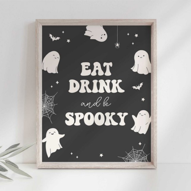 Spooky Ghost Eat Drink Be Spooky Halloween Sign (Creator Uploaded)