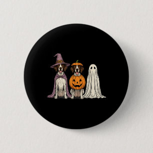 Spooky Ghost English Pointer Pumpkin Halloween Dog 6 Cm Round Badge