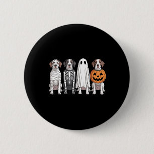 Spooky Ghost English Pointer Pumpkin Halloween Dog 6 Cm Round Badge